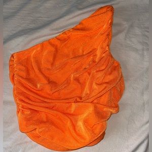 Forever 21 Orange Asymmetrical Cropped Tank